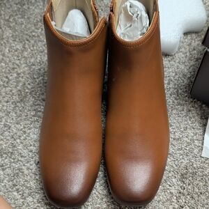 ABEO VIA BOOT Caramel Leather Ankle Boots NWB